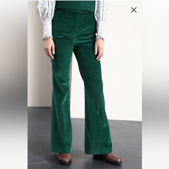 NWOT Weekend MaxMara label-cut Green Bootcut Trousers IT38 US2/4 - Picture 7 of 17